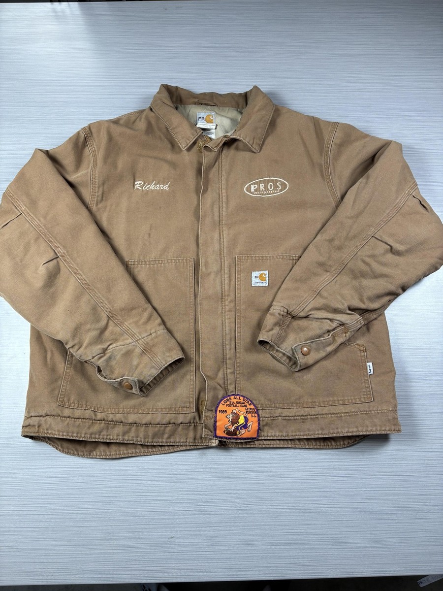 Vintage Carhartt Jacket Mens XL Brown FR Flame Resistant Workwear