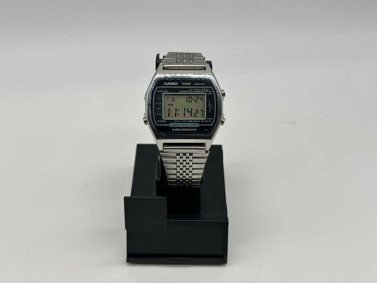 ⭐️ Vintage CASIO H101 MARLIN 80's DIGITAL WATCH 106 Stainless