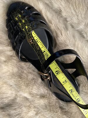 Vivienne Westwood + Melissa Sandals Girls Size 3 Black Glitter