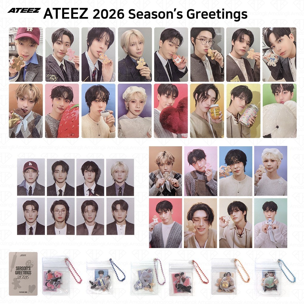 ON HAND] ATEEZ 2026 Season's Greetings Photocard ID Photo Postcard