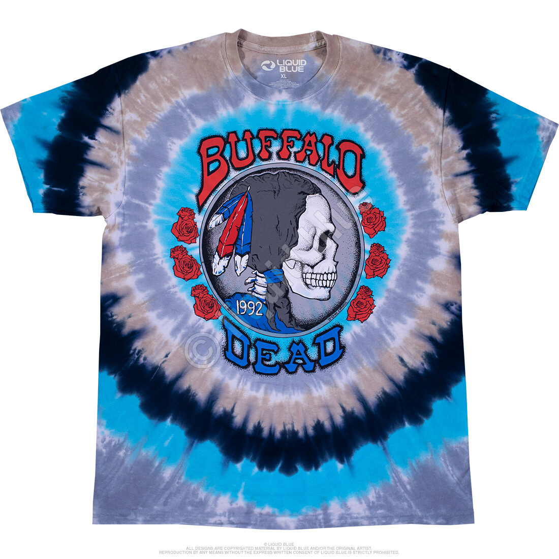 GRATEFUL DEAD-BUFFALO NICKEL-1992-2 Side TIE DYE T-SHIRT S-M-L-XL