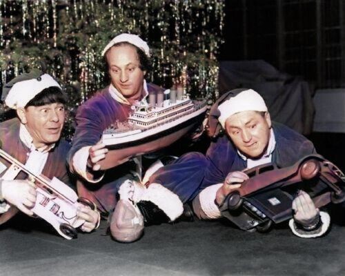 RARE COLOR STILL THE THREE STOOGES AT CHRISTMAS | eBay