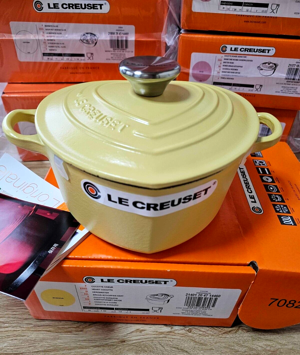 Le Creuset Cocotte D'amour Heart Shaped Mimosa Yellow 20cm 2qt
