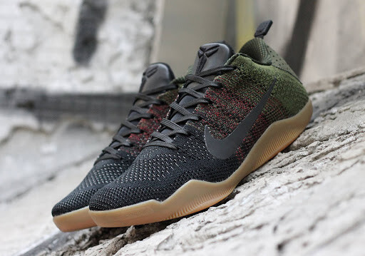 Nike Kobe XI 11 Elite Low 4KB Black Horse Olive Green Gum Red