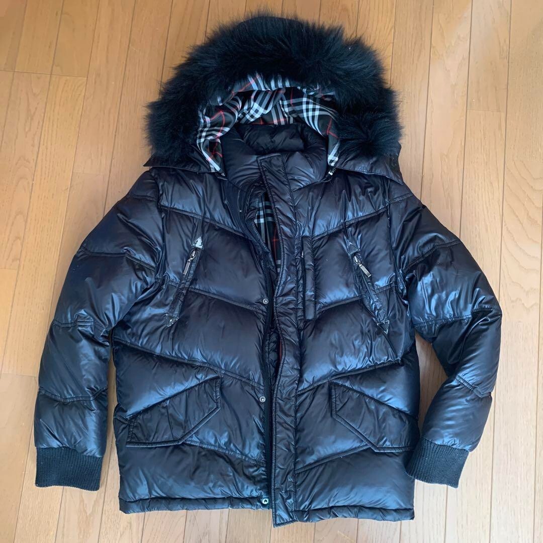 Burberry Black Label Down Jacket pocket zipper logo size L fashion