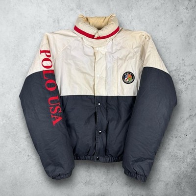 Vintage 90s Polo Ralph Lauren Color Block Cookie Goose Puffer Ski