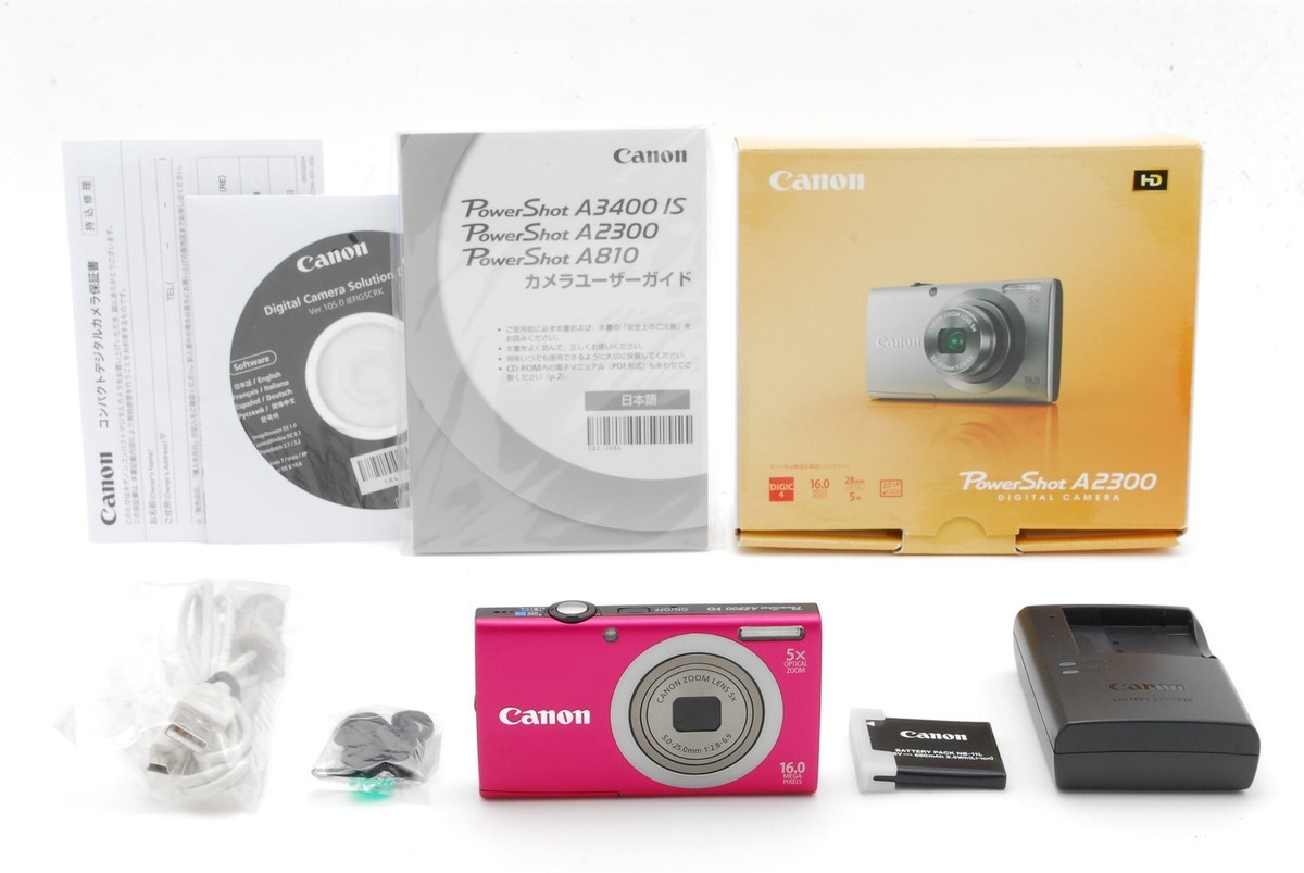 MINT w/Box,Strap ] Canon PowerShot A2300 Pink Digital Camera from