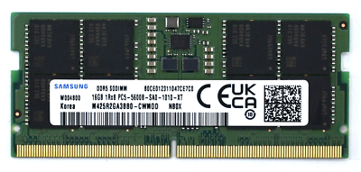 Samsung 16GB DDR5 5600 MHz SODIMM 1Rx8 Laptop Memory RAM