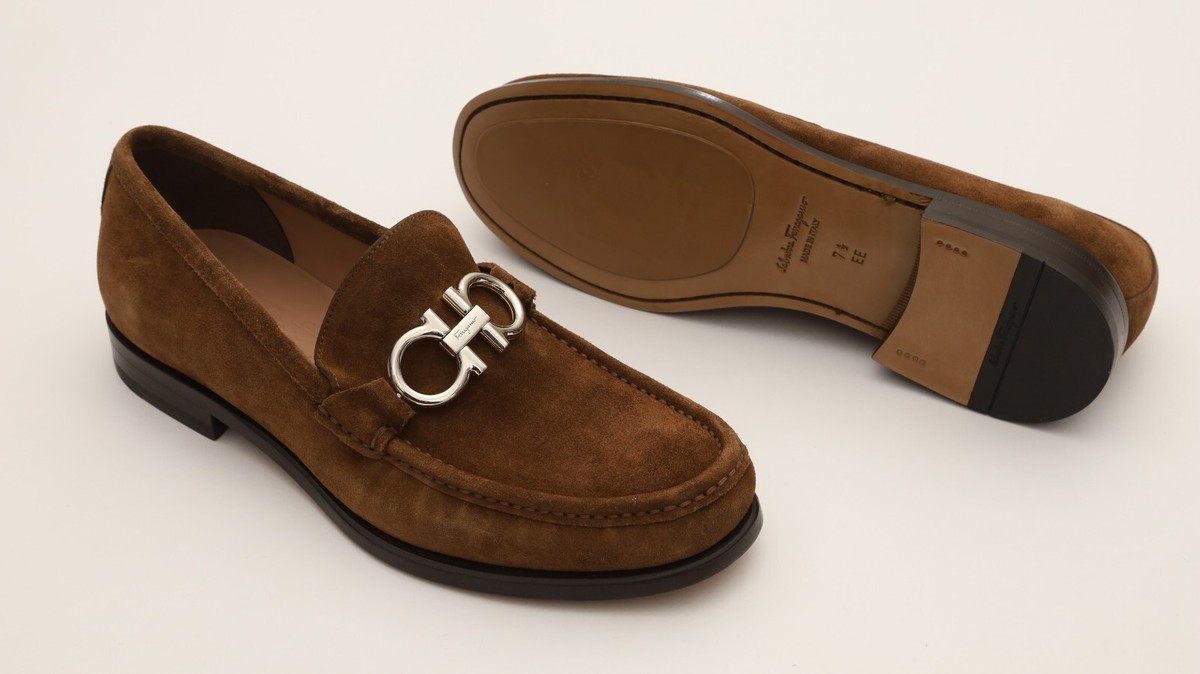 Salvatore Ferragamo Rolo Reversible Gancini Bit Mens Shoes Sz 7.5