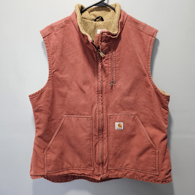 Carhartt Women's Size XL Sherpa Lined Canvas Vest WV001 VRS
