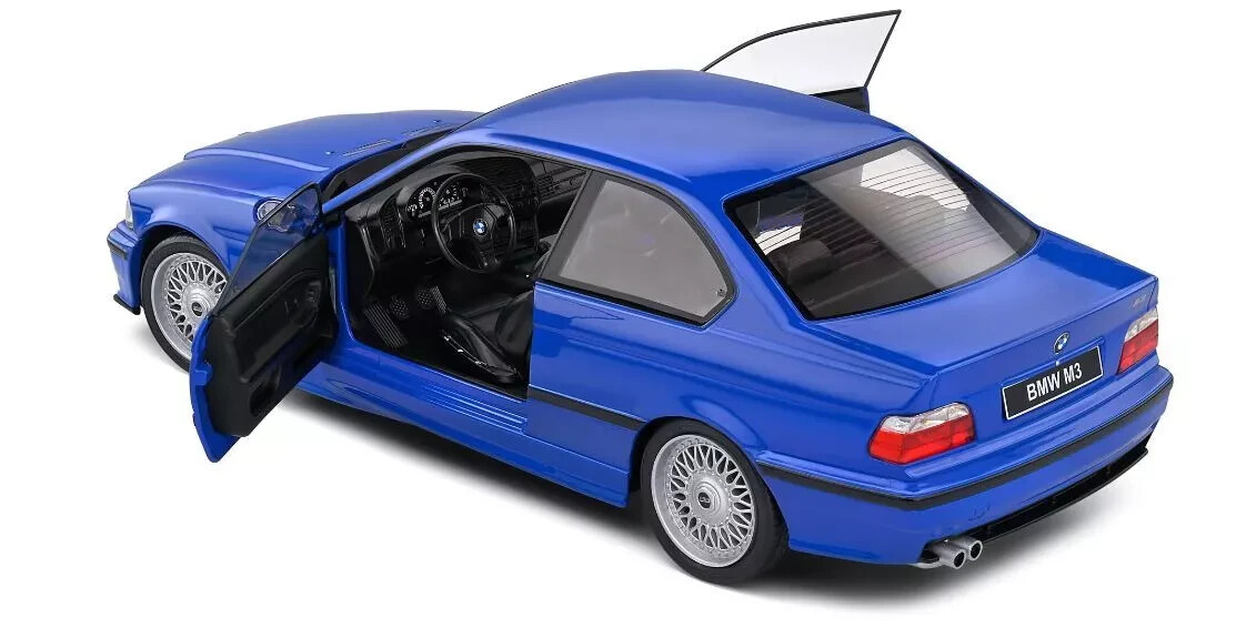 1/18 BMW M3 E36 Coupe Santorin (Blue) 1996 Diecast Model Car By