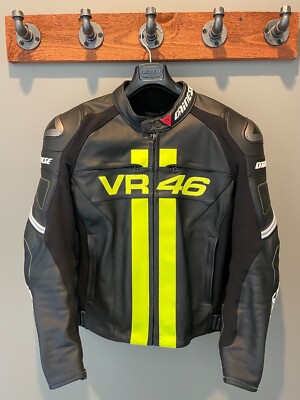 Genuine Dainese Valentino Rossi VR46 Leather Moto Jacket Ducati