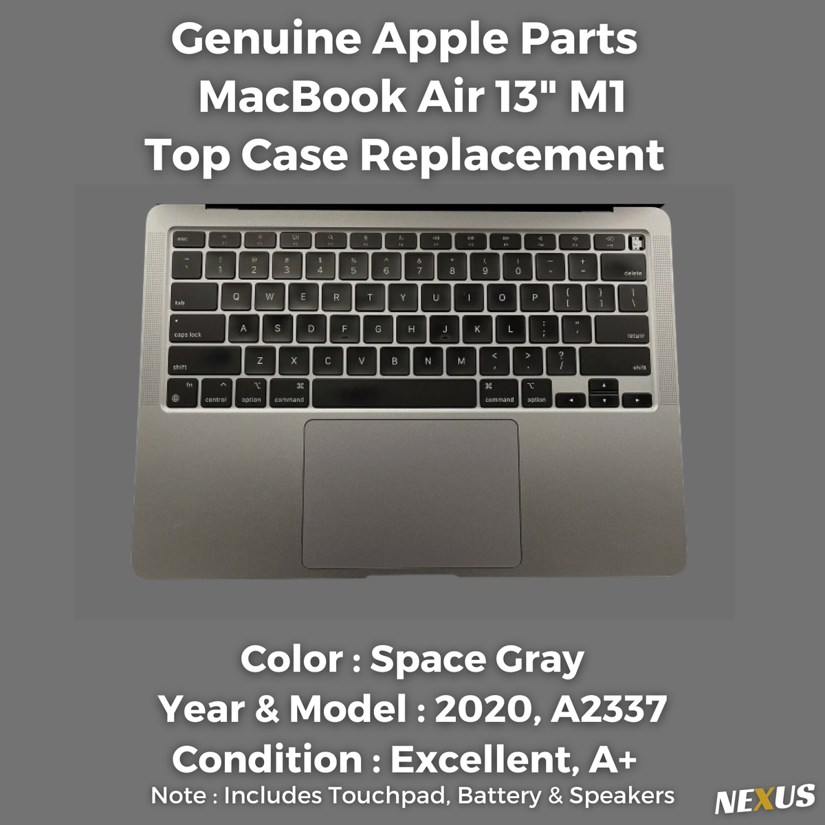 OEM Apple MacBook Air 13” M1 2020 A2337 Keyboard Housing + Battery