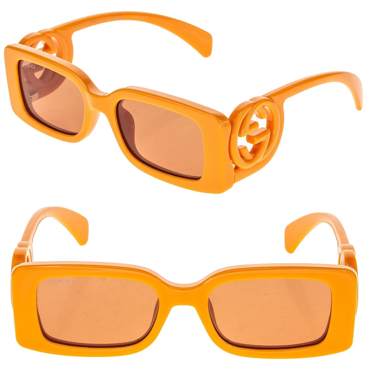 GUCCI Couture 1325 Orange GG Logo 008 Narrow Fashion Square