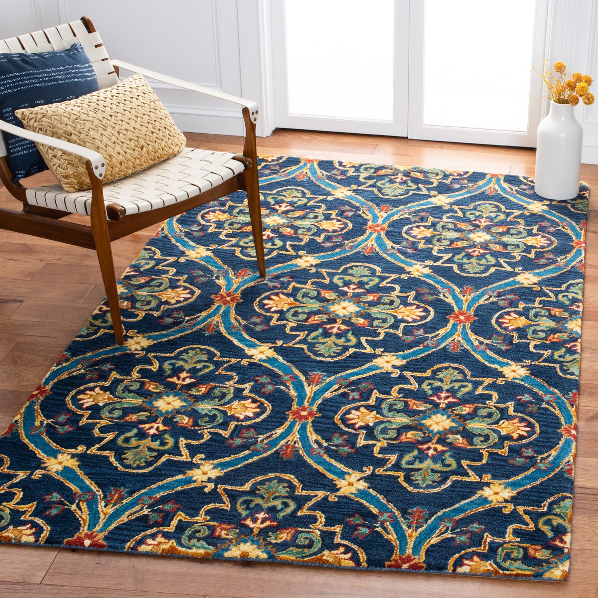 Safavieh Heritage NAVY / YELLOW 3' X 5' Area Rug - HG475N-3 | eBay