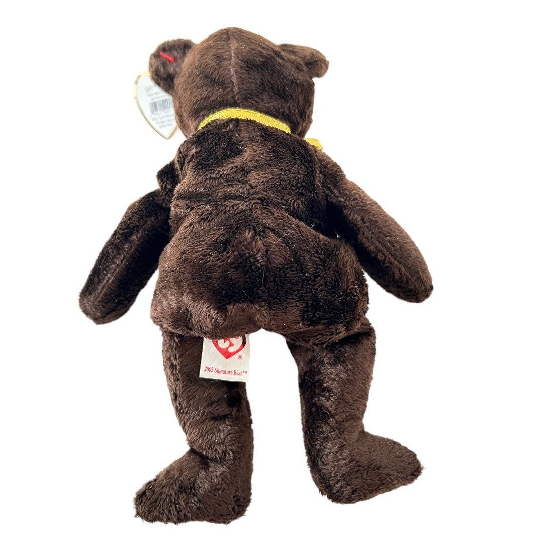 Ty Beanie Babies 2003 Signature Bear Teddy Bear Plush Dark Brown