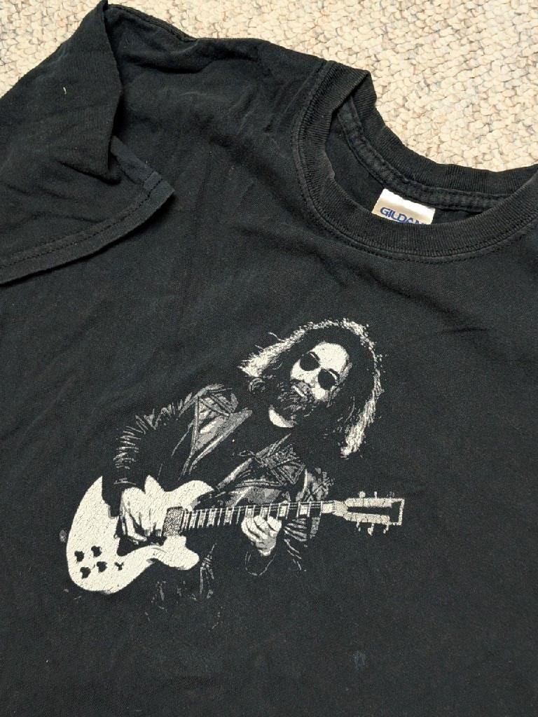 vintage JERRY GARCIA tee shirt GRATEFUL DEAD black M gas grass ass