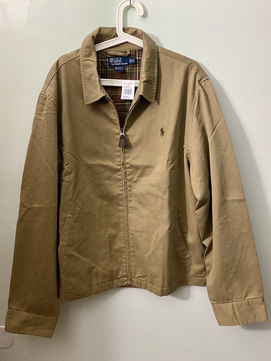 NWT! Polo Ralph Lauren Jacket Men's Brown Full Zip Pony Vintage