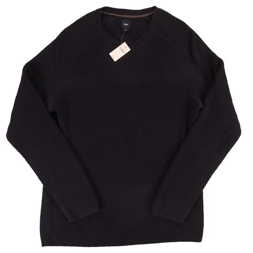 VINTAGE 90s GAP Sweater Mens XL V Neck Blue Ribbed Cotton Retro