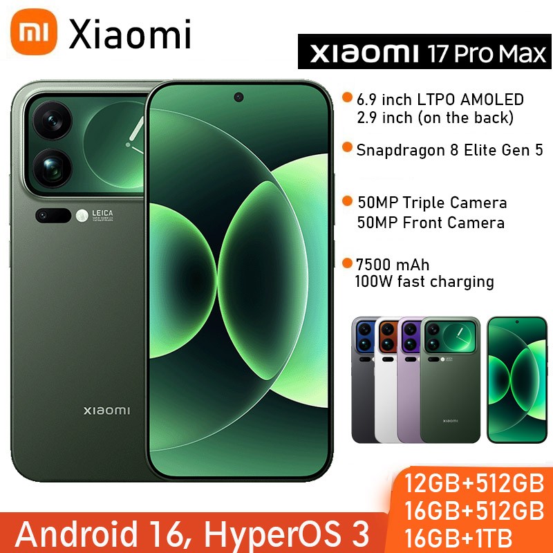 Xiaomi Mi 17 Pro Max 5G Phone Snapdragon 8 Elite Gen 5 Dual Screen