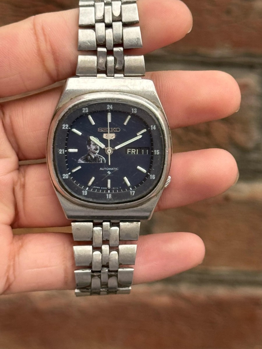 vintage seiko 5 Automatic Day/Date President Saddam Hussein Logo