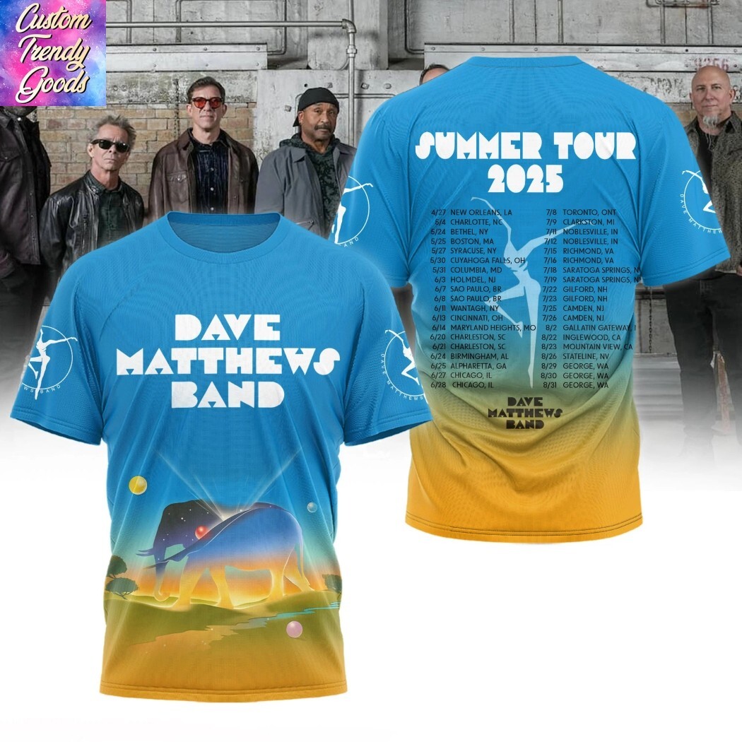 Dave Matthews Band Summer Tour 2025 3D T-Shirt A391 | eBay