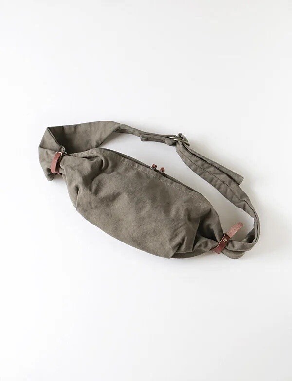 KAPITAL No.6 Canvas Shoulder Bag Crossbody Khaki Little Snufkin