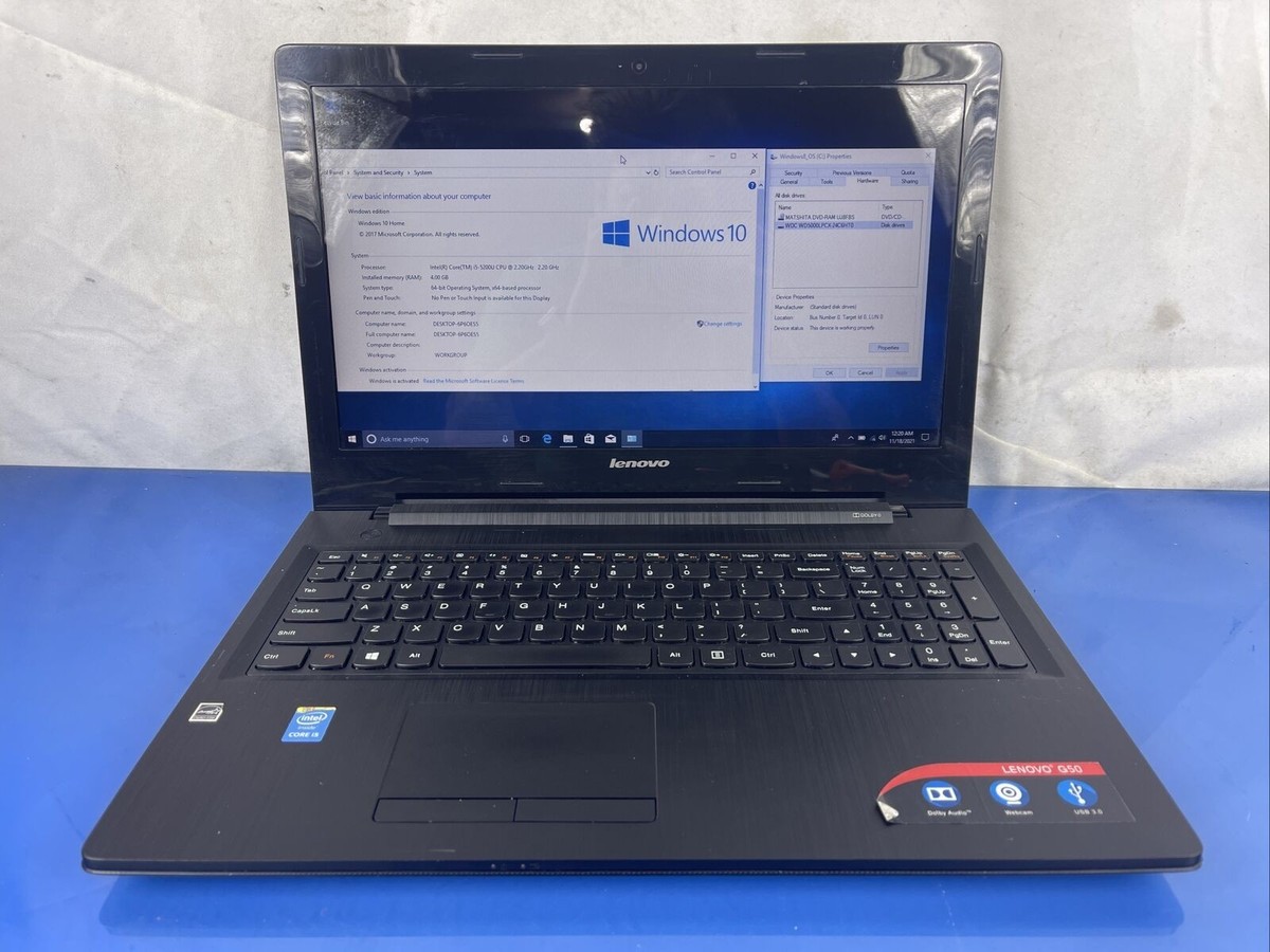 Lenovo G50-80 15.6in Intel Core I5 2.2GHz 4GB Ram 500GB HDD