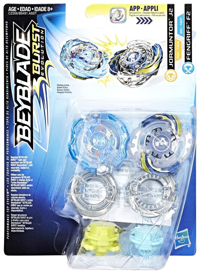 Beyblade Burst Evolution Jormuntor J2 & Fengriff F2 Dual Pack | eBay