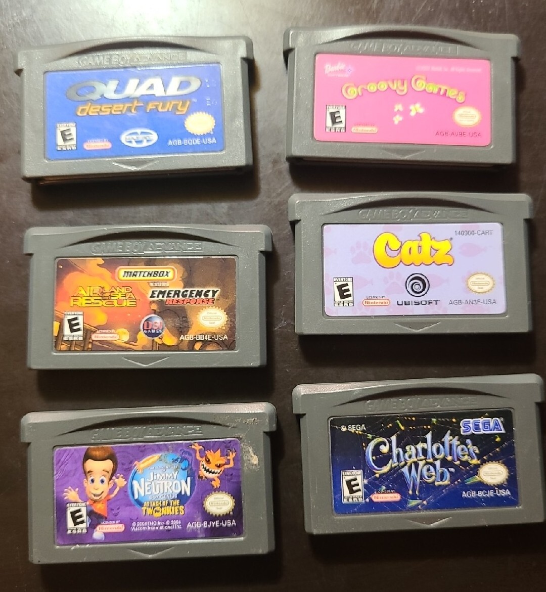 Nintendo Gameboy Advance Games Lot of 6 - Barbie, Jimmy Neutron
