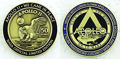 アポロ11 50周年記念シルバー＆NASAバッジマグネット アポロ11 50周年