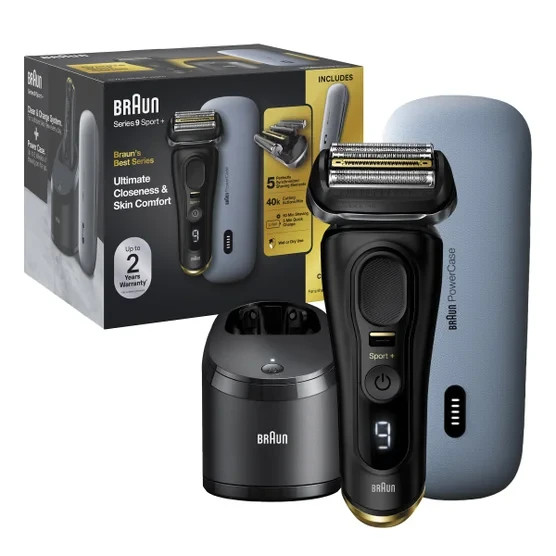 BRAUN Series 9 Sport + 9350CC Wet & Dry Clean & Charge System