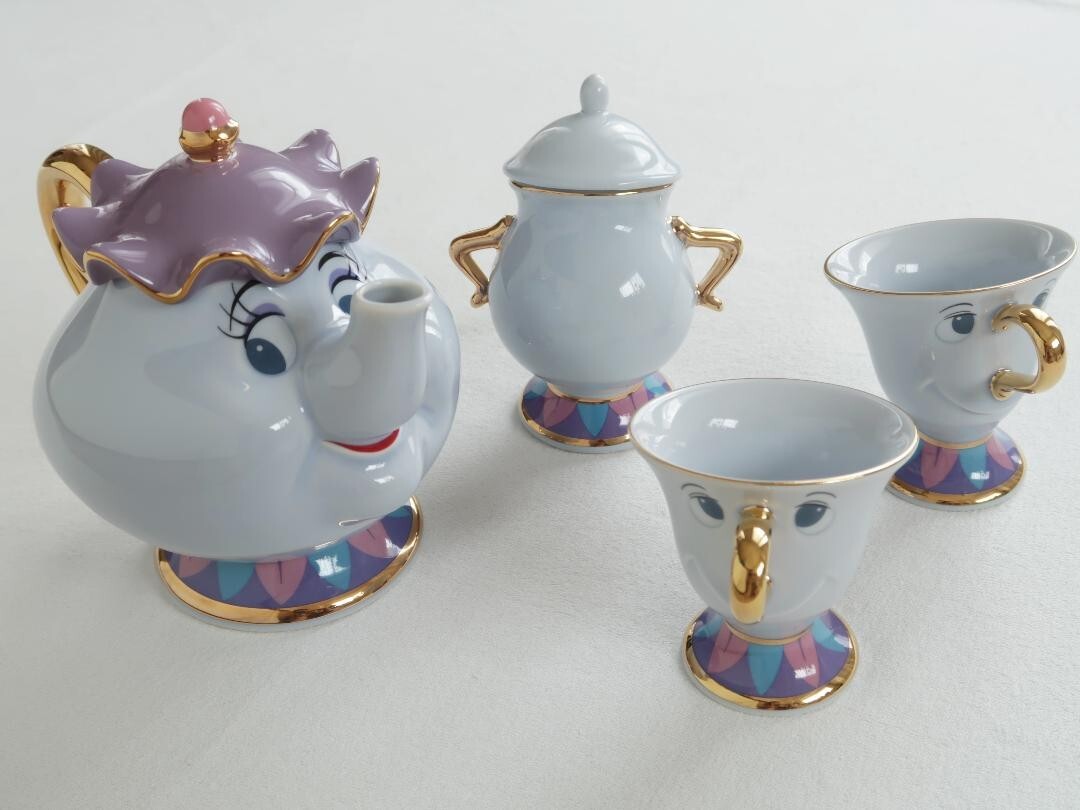 Beauty and the Beast Mrs. Potts & Chip Tea Set of 4 Tokyo Disney
