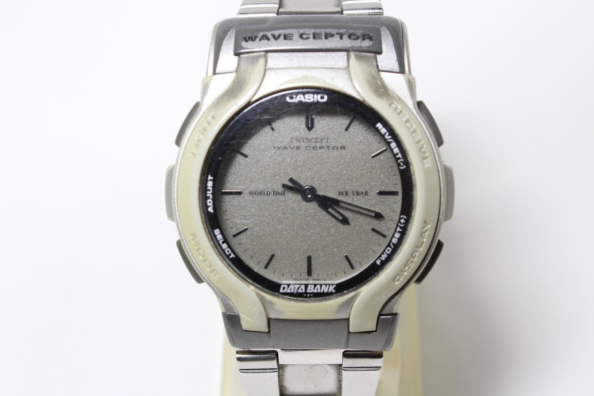 CASIO DATA BANK WVA-200 Twincept silver vintage watch | eBay