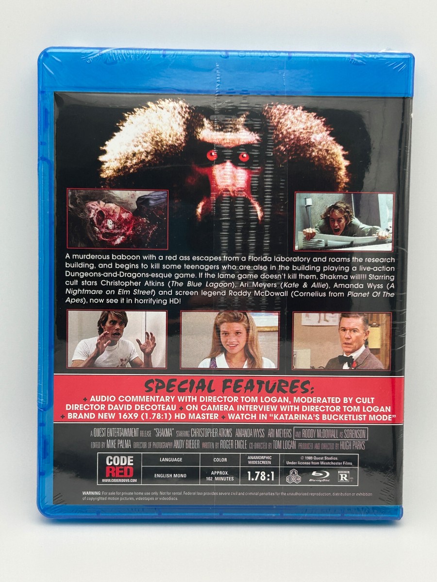 Shakma (1990) Blu-ray Code Red Christopher Atkins Killer Baboon