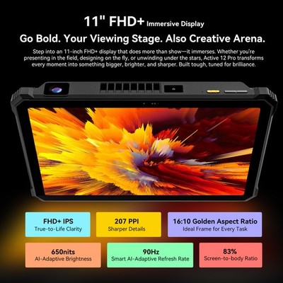 Blackview Active 12 Pro Rugged Projector Tablet 11'' Android 15