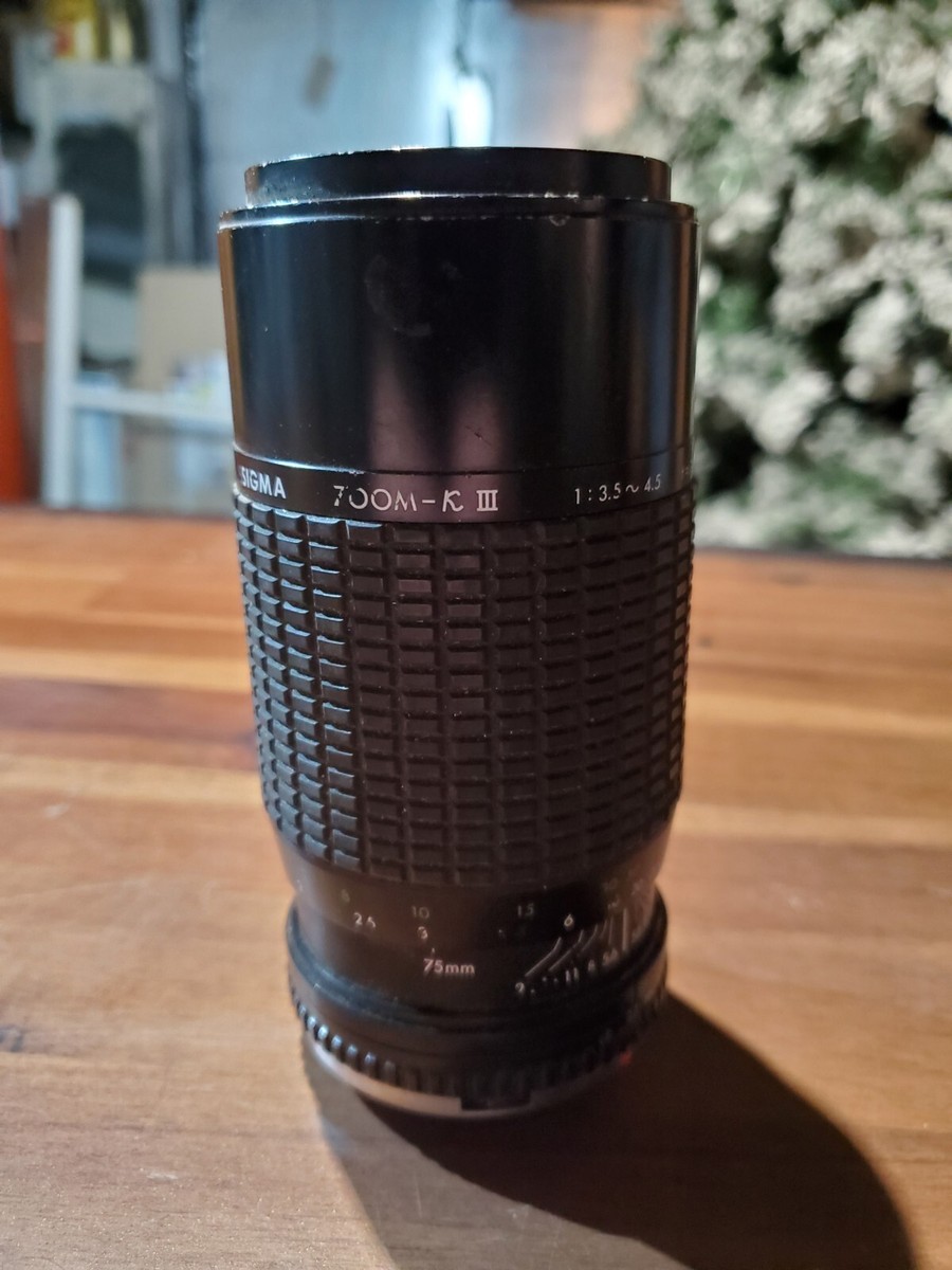 SIGMA ZOOM-K III 1:3.5-4.5 f=75-210mm Multi Coated Lens 52mm for