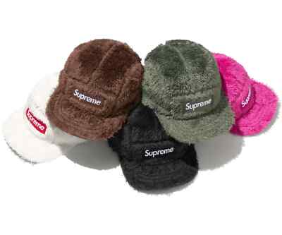 Supreme Fuzzy Camp Cap Black White Brown Moss Pink 5colors | eBay