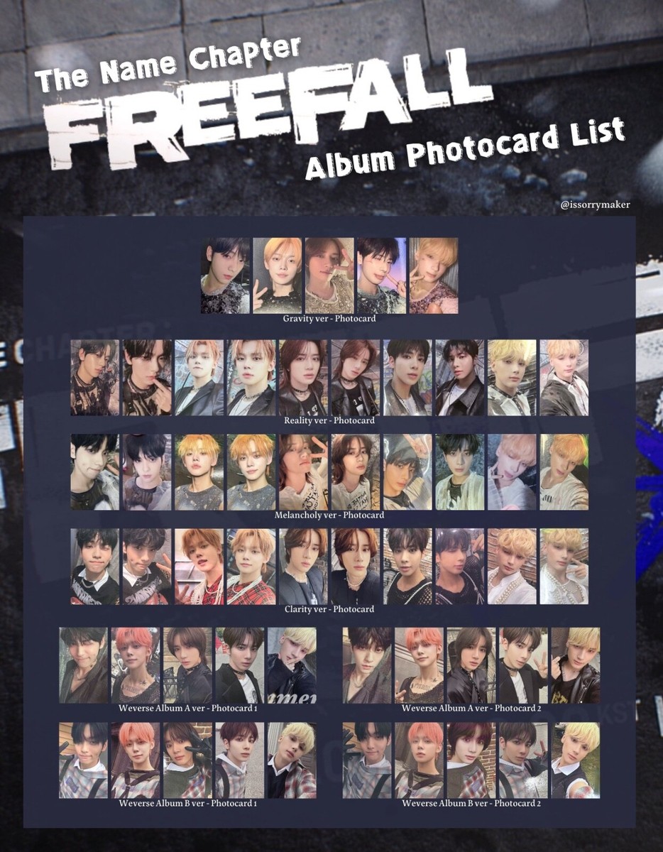 TXT ALBUM THE NAME CHAPTER: FREEFALL PHOTOCARD OFFICIAL SOOBIN