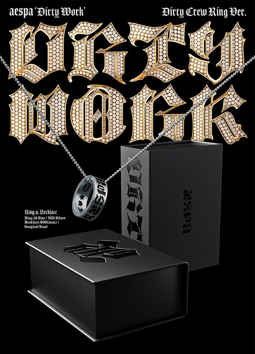 AESPA [DIRTY WORK] Single Album DIRTY CREW RING Ver/QR+Ring+