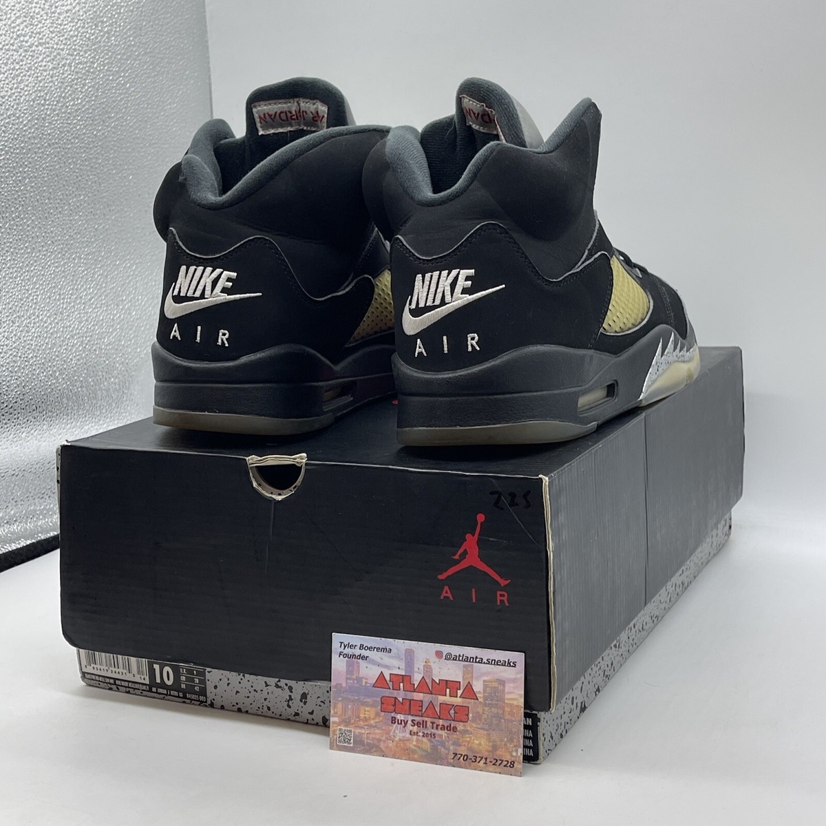 Size 10 - Jordan 5 OG Mid Metallic Silver Black Suede (845035-003