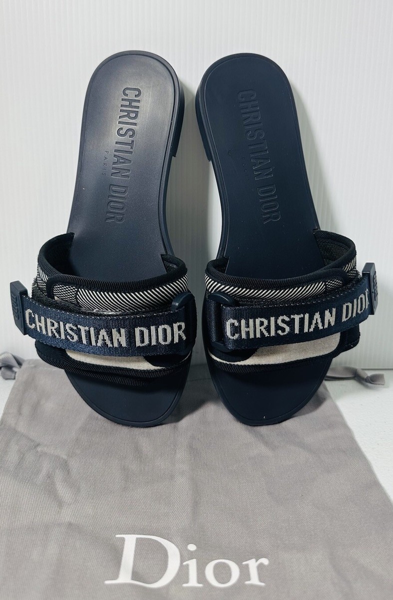 Christian Dior Evolution Slide Navy Blue Sandals Size 35 | eBay