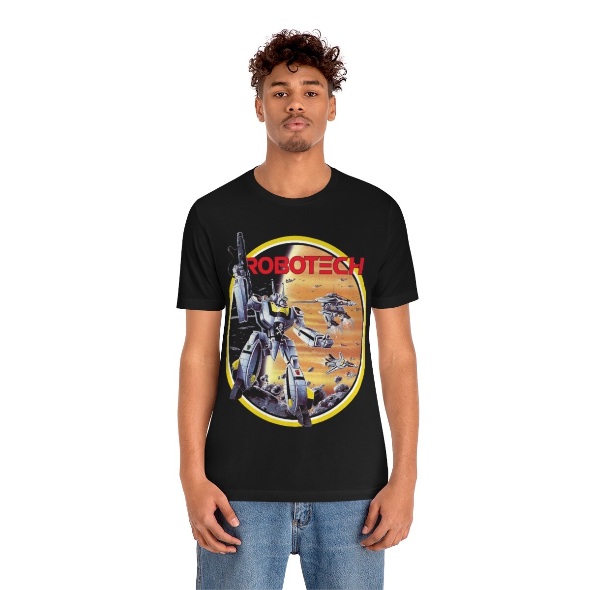 Robotech t-shirt, macross shirt, rick Hunter, veritech, anime