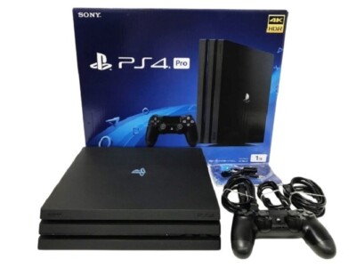 PS4 CUH-7100B 1TB Pro Jet Black Box Sony PlayStation 4 Used Tested