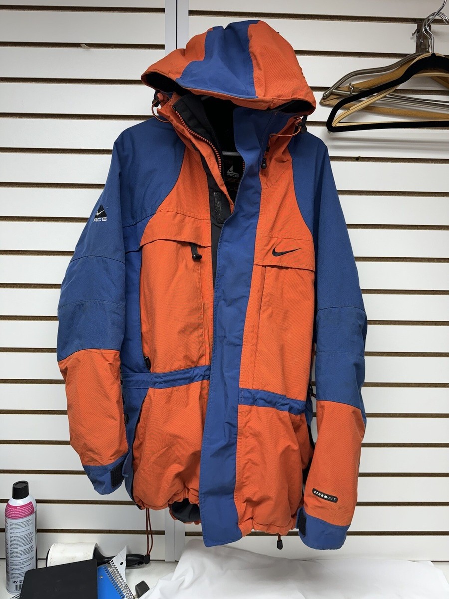 Vintage Nike ACG Jacket Storm Fit Anorak 90s Blue Mens Large