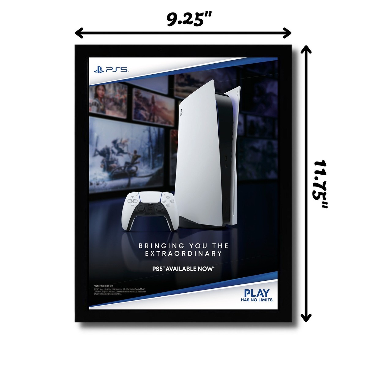2023 PS5 Playstation 5 Console System Framed Print Ad/Poster