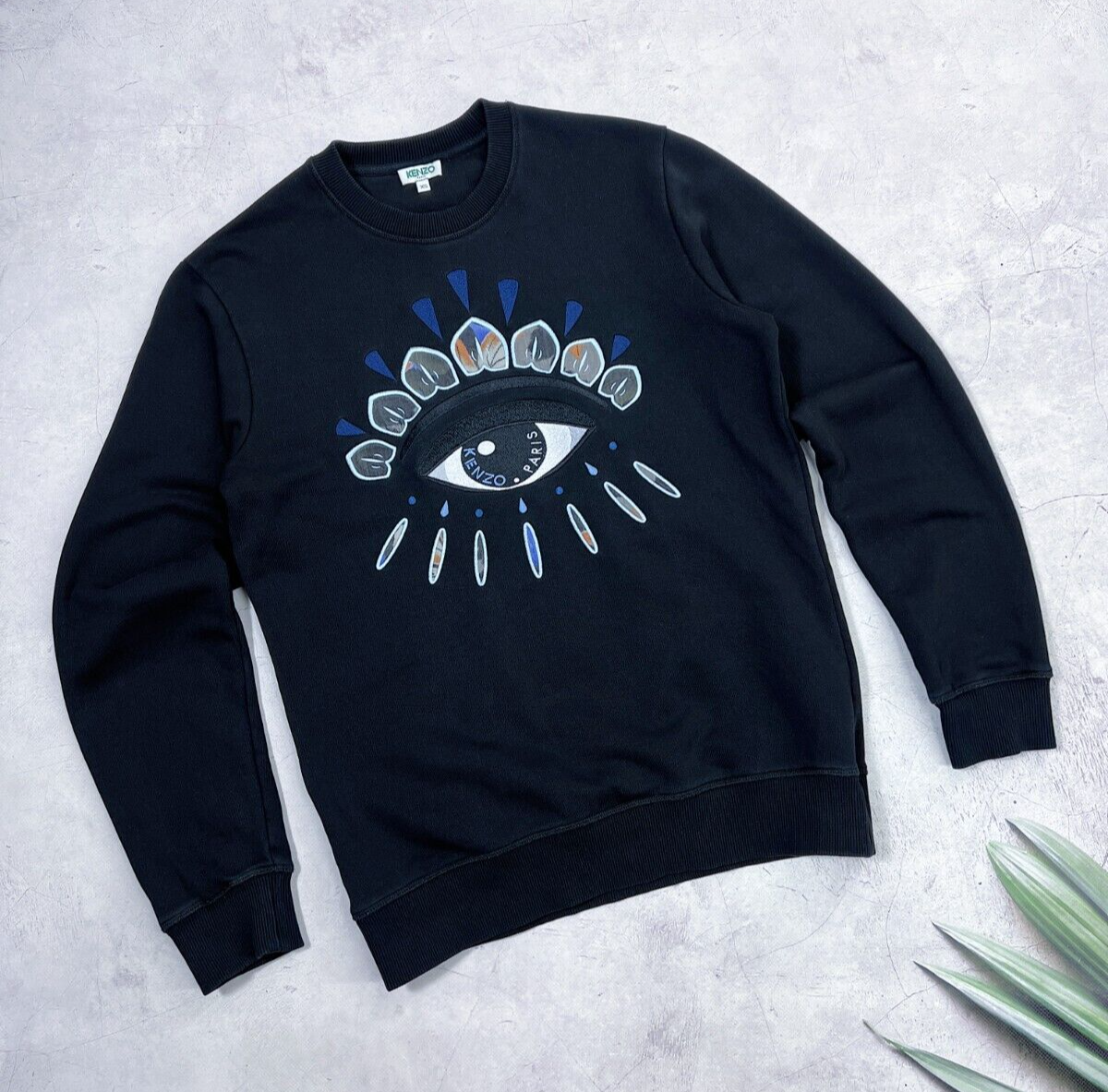Kenzo Paris Sweatshirt Eye Big Embroidered Logo Black size Small