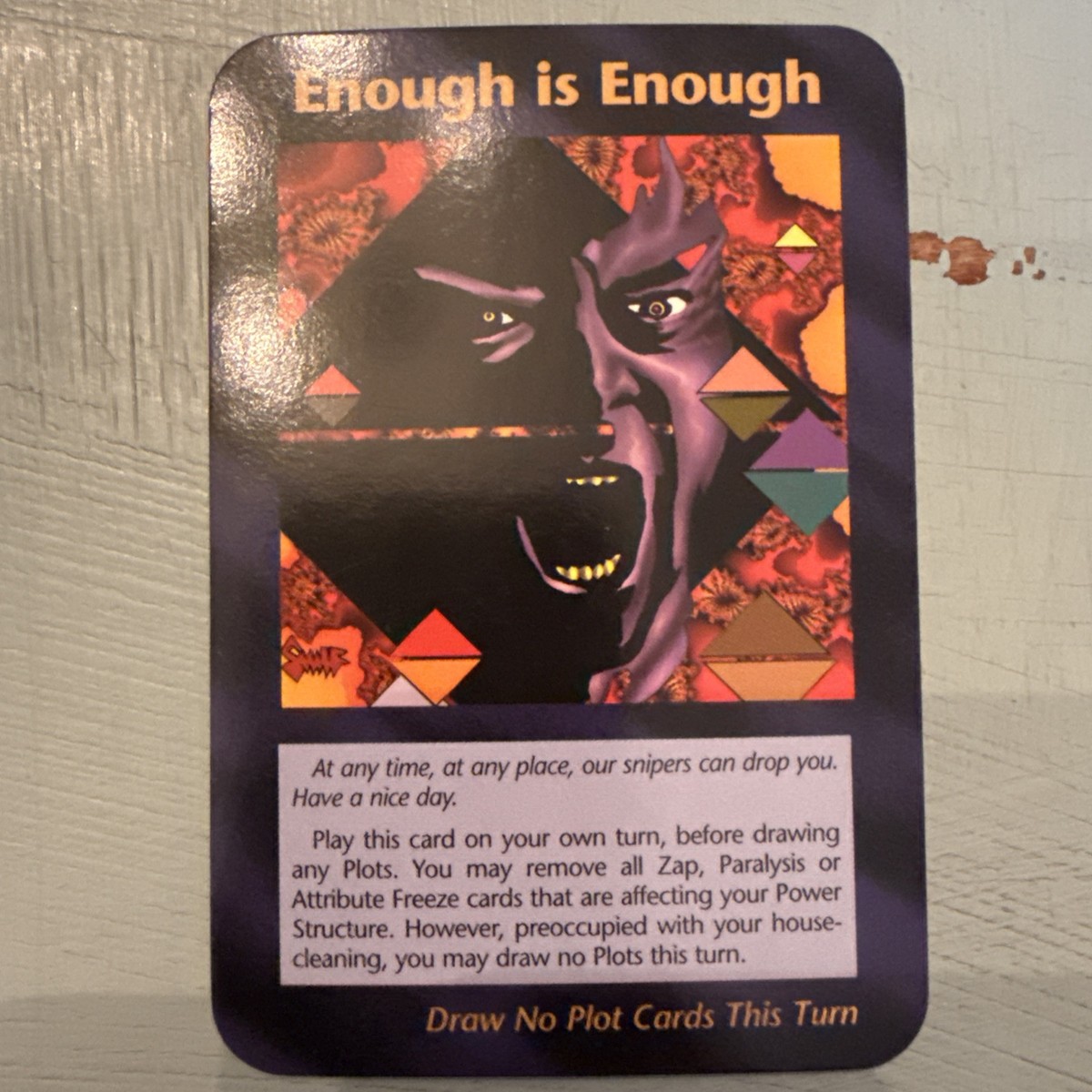 ENOUGH IS ENOUGH - DONALD TRUMP 1995 ILLUMINATI CARD GAME INWO