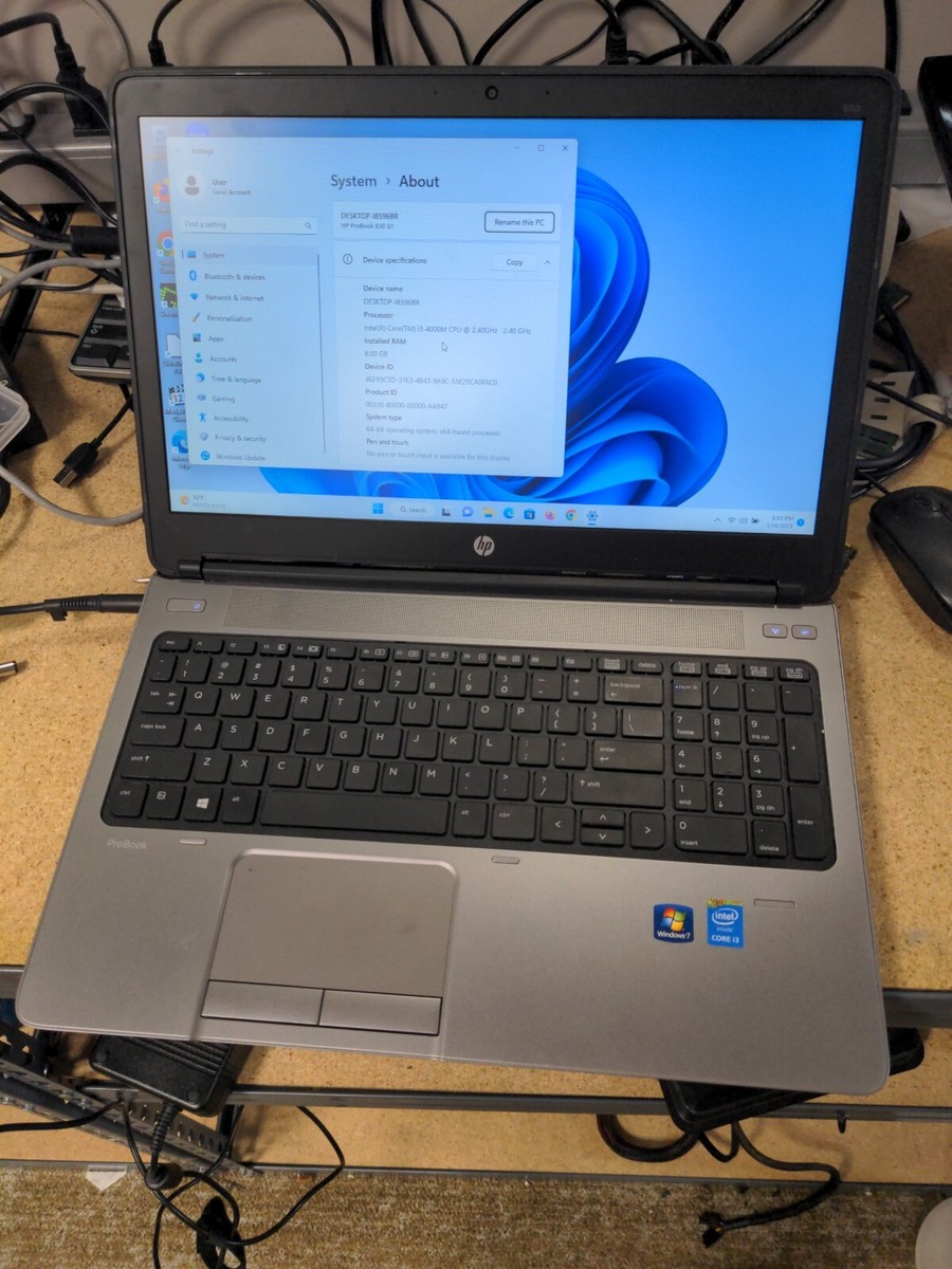 HP PROBOOK 650 G1 15.6 Intel i3-4000M 2.4GHz 8GB RAM 256GB SSD Win