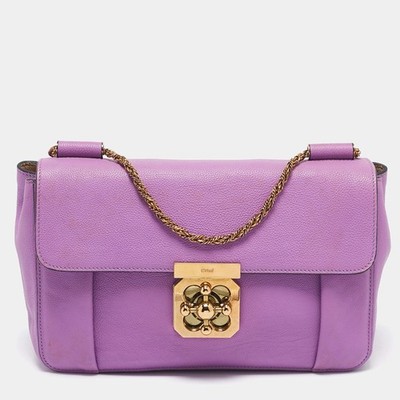 Chloe Purple Leather Medium Elsie Chain Shoulder Bag | eBay